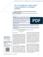 Study of Mandibular Canine Index As A Sex Predictor in A Punjabi Population