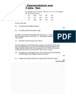 Chapter 3 - Representing and Summary of Data Test