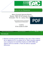 Teoria de Lie Elementar