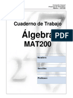 Cuaderno de Trabajo de Álgebra PDF