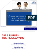 Goods & Services Tax (GST) Supply - Time, Place and Value: Concurrent Session 1D