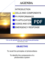 Agenda: Cells and Components PV Performance PV Applications Codes and Standards Emergency Response