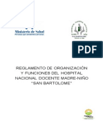 Reglamento de Organizacion y Funciones SAN BARTOLOME