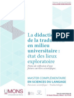 Didactique de La Traduction en Milieu Universitaire GD 2013-Libre PDF