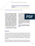 El Homosexual, Entre La Aceptacion y El Estigma. Vision de Estudiantes Normalistas PDF