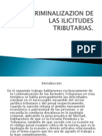 La Criminalizazion de Las Ilicitudes Tributarias