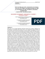 The Assesment of The Quality and Socio-Cultural Carrying Capacity of Urban Tourism Based On The Behavioral Patterns of The Tourists and Host