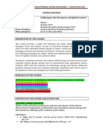 SYLLABUS Lobbying in The European and Global Context