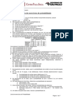 Lista de Exercícios de Probabilidade PDF