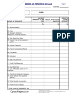 Cyrus Paymaster: Summary of Perquisite Details