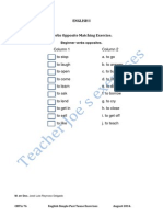 English I Simple Past Exercises