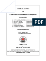 Critical Review On Sub-Soil Investigation: Seminar Report