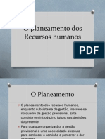 O Planeamento Dos Recursos Humanos