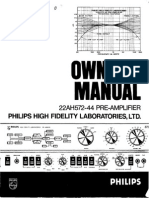 Philips AH572 Pre-Amplifier Owners Manual