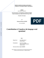 Contribution À L'analyse de L'oral Spontané PDF