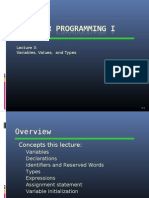 Variable and Data Types