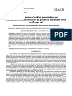 Parameters in Transesterification Reactions