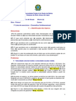 1 Lista - Cinemática Unidimensional PDF