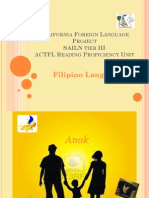 Filipino Anak Lesson Plan