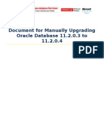 Document For Manually Upgrading Oracle Database 11.2.0.3 To 11.2.0.4