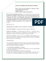 Acta Constitutiva de La Empresa ABC