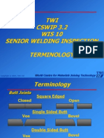 TWI CSWIP 3.2 WIS 10 Senior Welding Inspection Terminology: World Centre For Materials Joining Technology