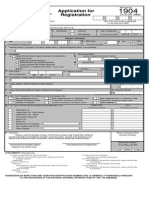 Application One-Time Taxpayer Philippine BIR Form No. 1904