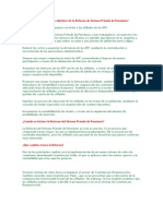 Cuáles Son Los Principales Objetivos de La Reforma de Sistema Privado de Pensiones