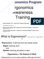 Ergonomics Awareness Training: Cathy Rothwell, PE Ergonomic Program Manager