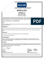 ETL Intertek Certificate For UTP6A Patch Cords