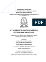 El Procedimiento Sumario en El Derecho Procesal Penal Salvadoreño