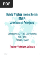 Mobile Wireless Internet Forum (MWIF) Architectural Principles