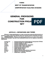 SDOTA General Provisions For Construction Projects 1977