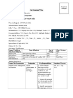 Biman BD Airline CV