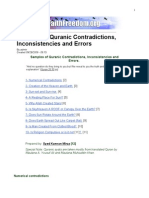 Samples of Quranic Contradiction, Inconsistencies and Errors