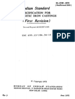 Indian Standard: Specification FOR Austenitic Iron Castings