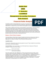 Financial Ratio Analysis: Ashish Soni Emba 1 Semester C-4/EMM/60 Management Accounting Techniques Ratio Analysis