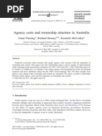 Agency Costs and Ownership Structure in Australia: Grant Fleming, Richard Heaney, Rochelle Mccosker