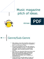 Music Magazine Pitch of Ideas