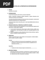 Esquema Oficial de La Propuesta de Intervencion