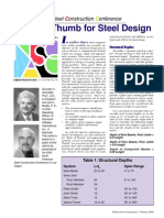 Rules of Thumb For Steel Design: Orth Merican Teel Onstruction Onference