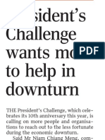 President's Challenge Gets S$50,000 From SICCI, 4 Mar 2009, Straits Times