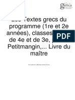 H. Petitmangin, Textes Grecs (1re Et 2e Année) - Livre Du Professeur