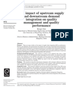 The Impact of Upstream Supply and Downstream Demand Integration On Quality Management and Quality Performance