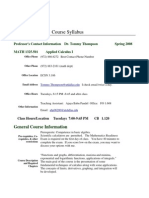 UT Dallas Syllabus For Math1325.501.08s Taught by Tommy Thompson (txt074000)