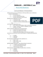 Ficha de Trabalho Historia 5º 2º Teste