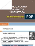 A Língua Como Objeto Da Linguística