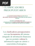 Clasificadores Presupuestarios