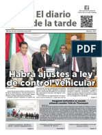 El Diario de La Tarde: Habrá Ajustes A Ley de Control Vehicular