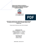 Análisis Del Ejercicio Del Profesional Del Derecho Dentro Del Marco Ético Con Relación Al Sistema Jurídico Legal Venezolano